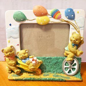BIRTHDAY PICTURE FRAME - THREE BEARS w/ BALLOONS - 1992 HOLSON